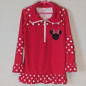 Red Minnie Mouse Polka Dot Ruffle Cover-Up Dress | Size XL (6-7)